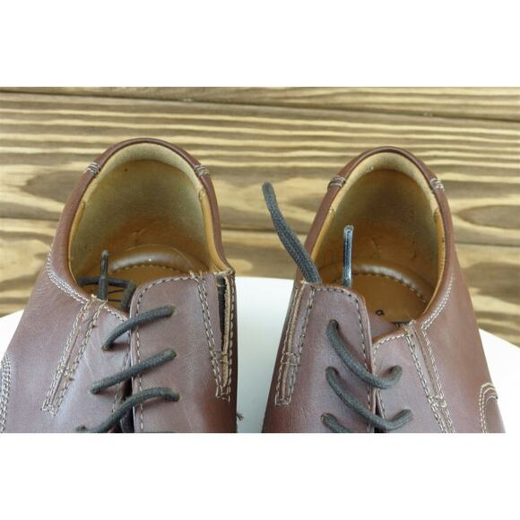 Clarks Shoes Sz 9.5 M Brown Derby Oxfords Leather‎ Men 14885 - Picture 3 of 9